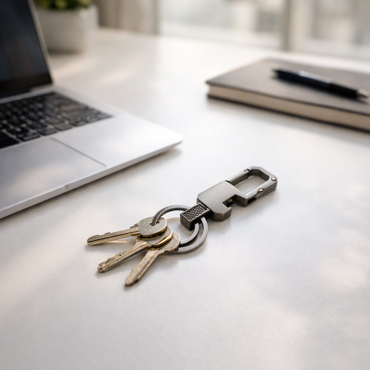 Premium Metal Key Holder With Secure And Stylish Keychain (1 Pc)