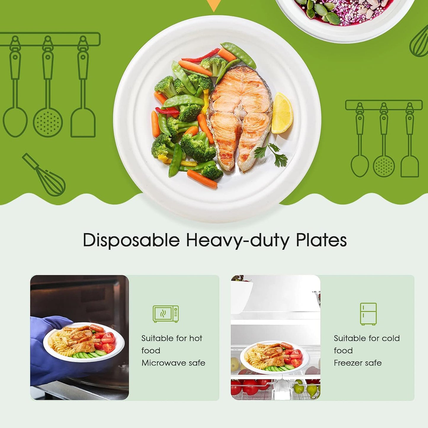 Freshee 9 Inch Compostable Bagasse Plate (10 Pc)