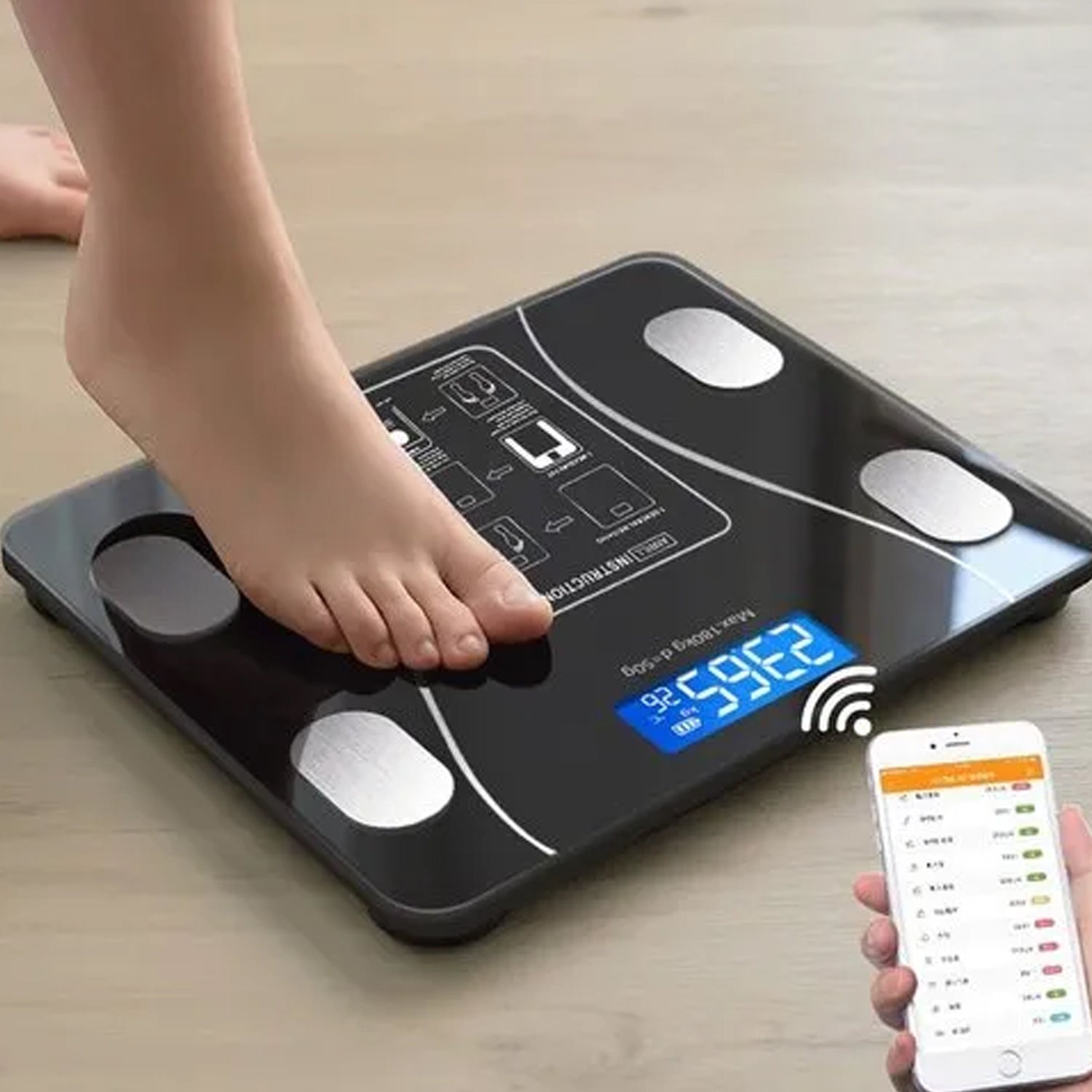 6326 Bluetooth Body Fat Scale Digital Smart Body Weight Scale Ios And Android App To Manage Body Weight Body Fat Water Muscle Mass Bmi Bmr Bone Mass And Visceral Fat With Bmi Scale