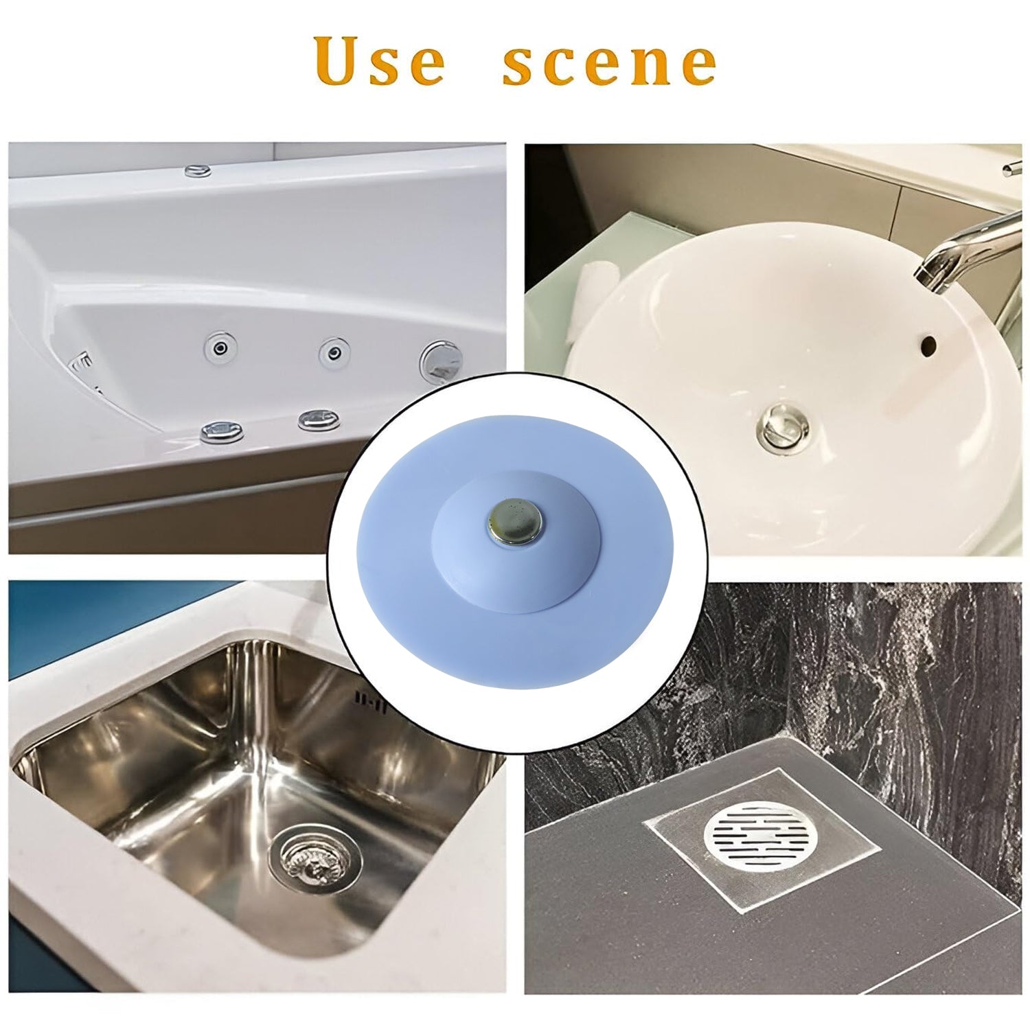 Kitchen Silicone Sink Drain Cover Strainer With Suction Cup 1 Pc