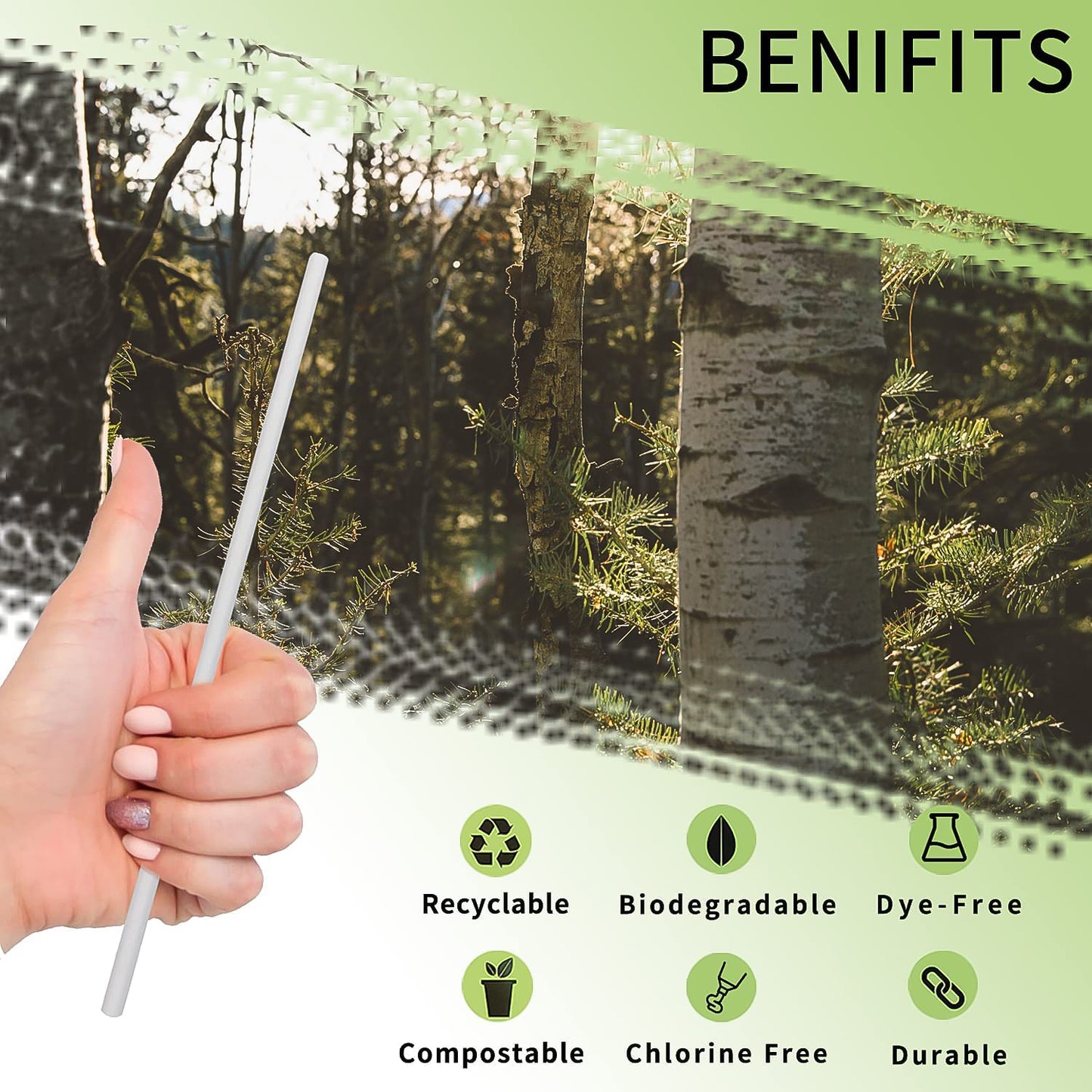 Paper Straw  Plain 6 Mm Diameter 200 Mm Length 50 Pcs Pack