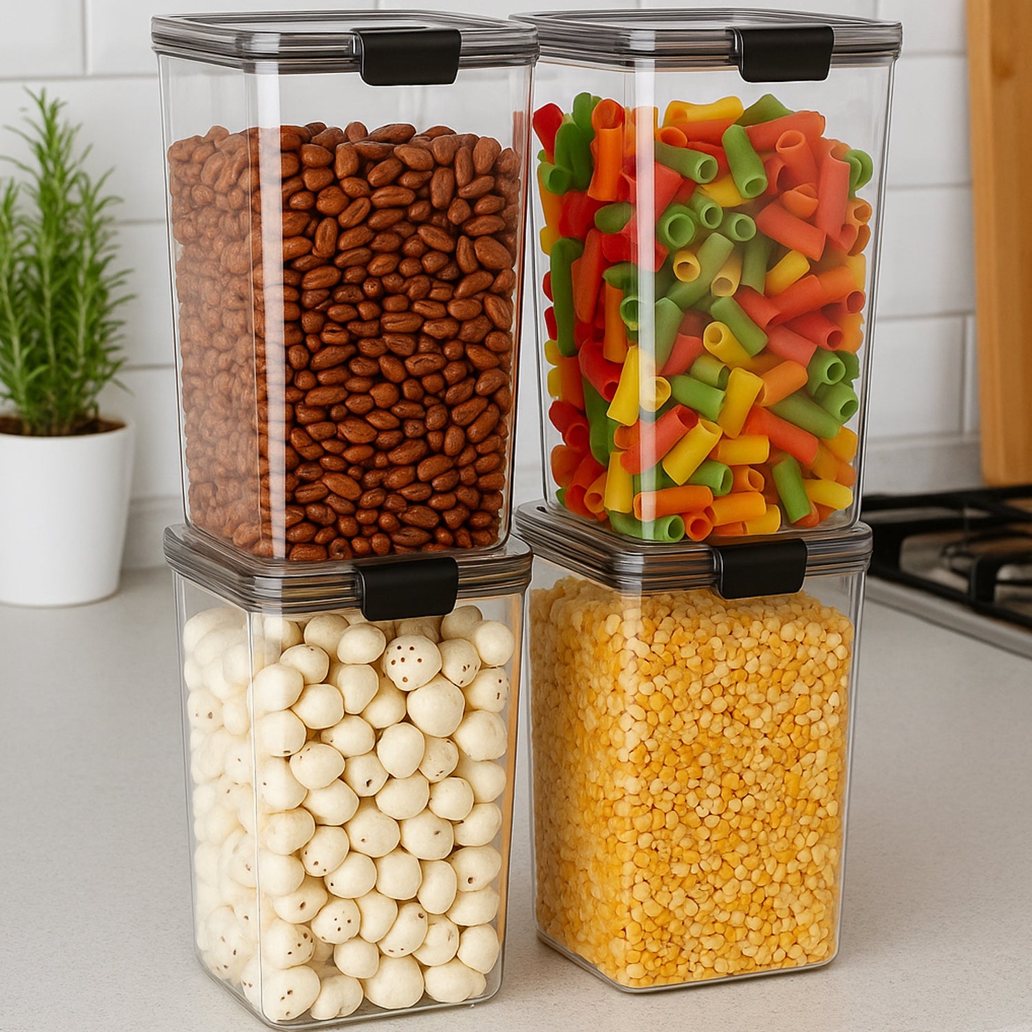 1700 Ml Airtight Lock  Lock Plastic Storage Container (1 Pc)