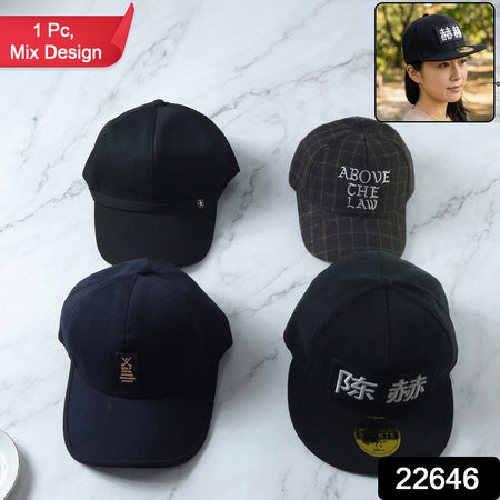 Stylish Unisex Adjustable Baseball Cap (1 Pc Mix Design)