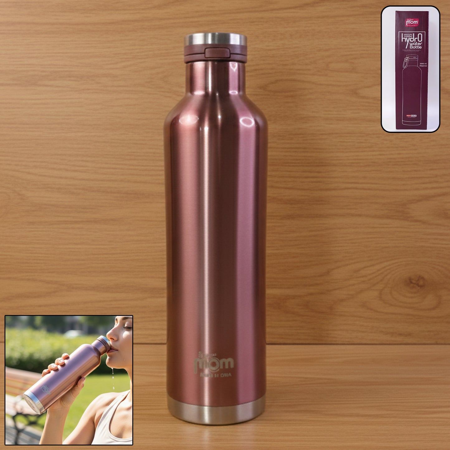 Supermom 1000 Ml Stainless Steel Insulated Hydro Water Bottle Vacuum Flask