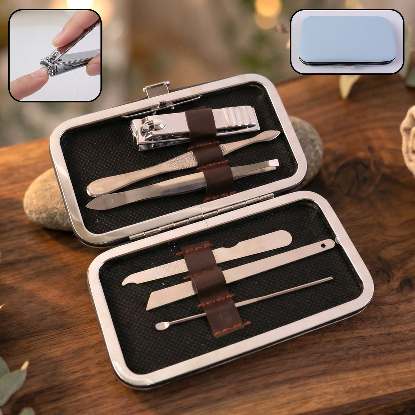6 In 1 Premium Nail Care Manicure Pedicure Grooming Kit (1 Set)