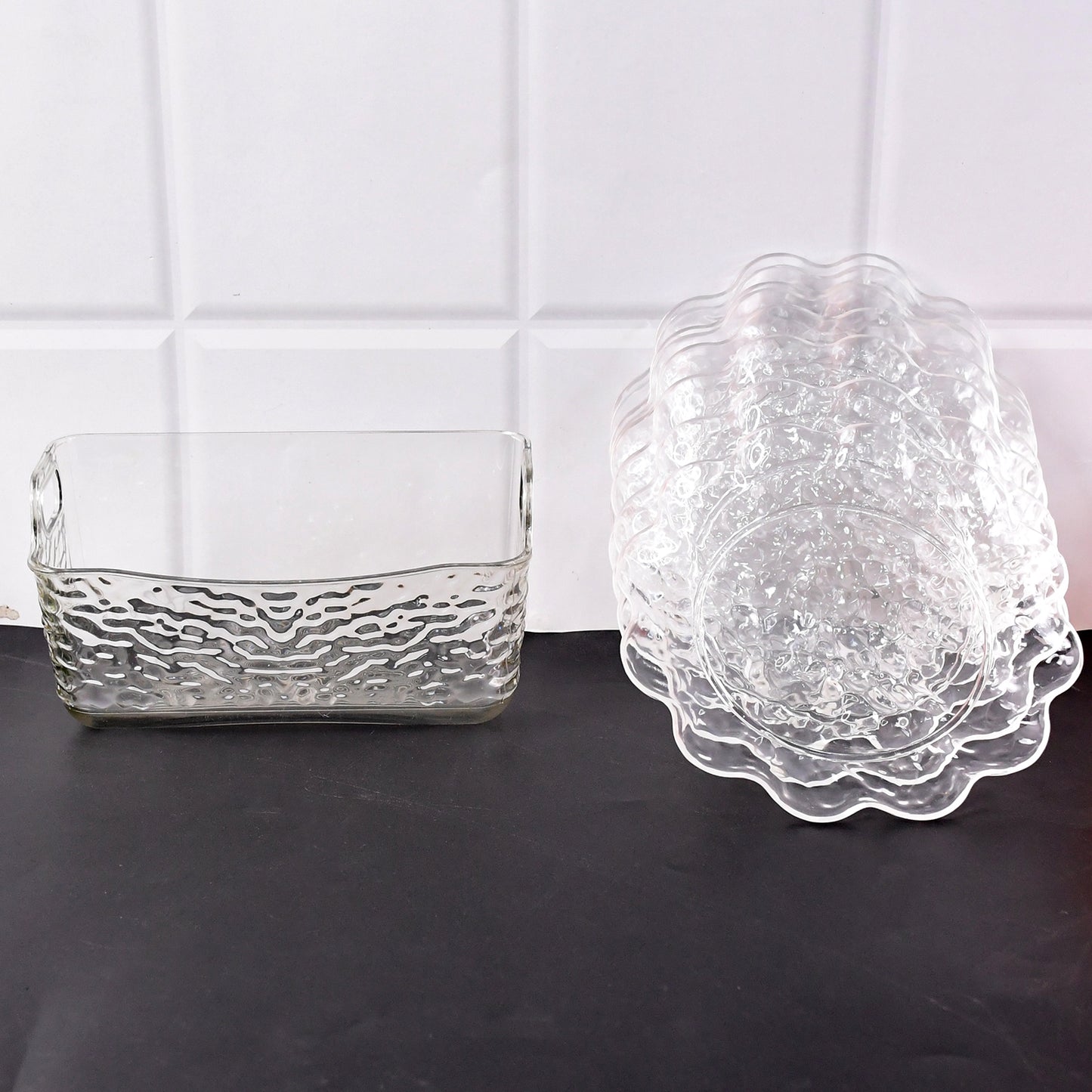 9 In 1 Plastic Bowl With Serving Tray  Plates Set