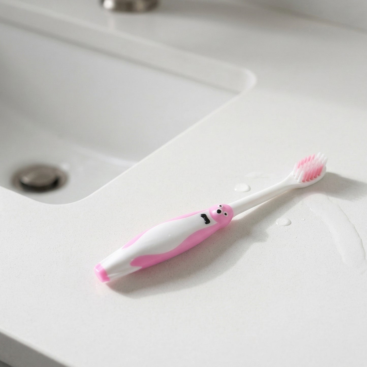Kids Cartoon Toothbrush With Airplane Toy (2 Pc Set)