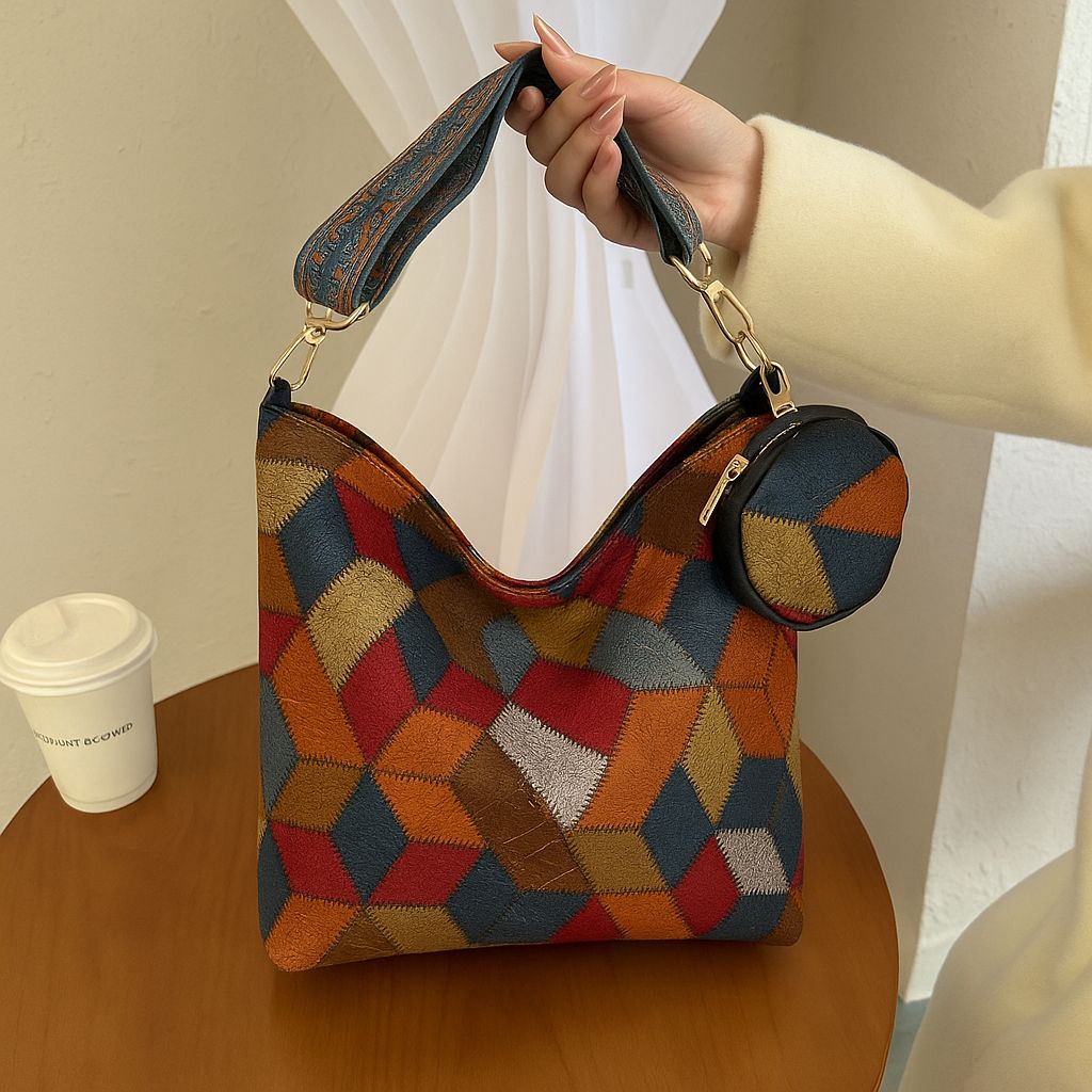 Premium 2-Piece Combo: Imported Multi-Color Tote Bag Set – High-Quality PU Leather