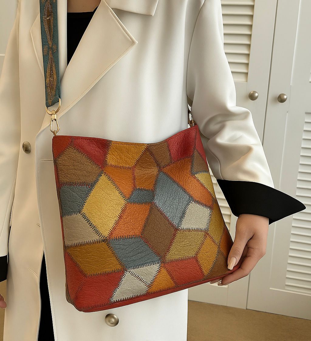 Premium 2-Piece Combo: Imported Multi-Color Tote Bag Set – High-Quality PU Leather