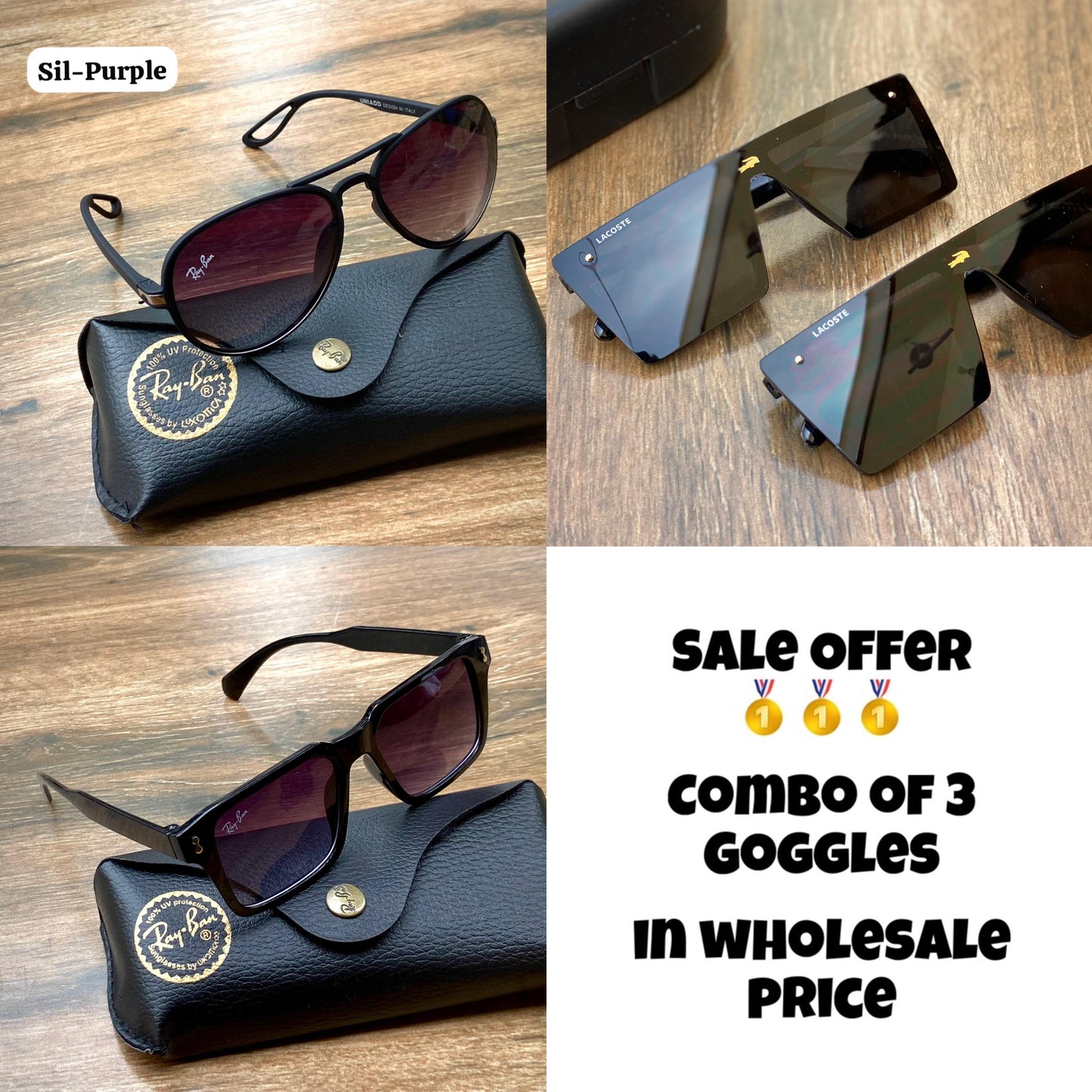 Combo of 3 Premium Fashion Sunglasses - Wholesale Deal