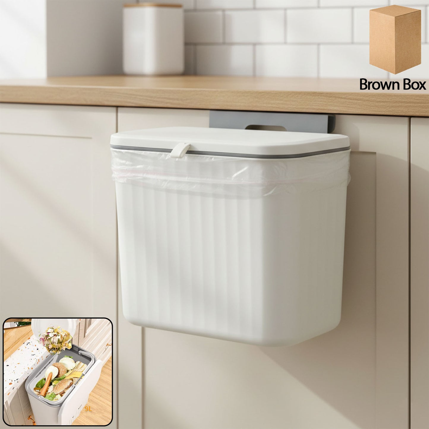 Stylish Plastic Kitchen Dustbin (1 Pc)