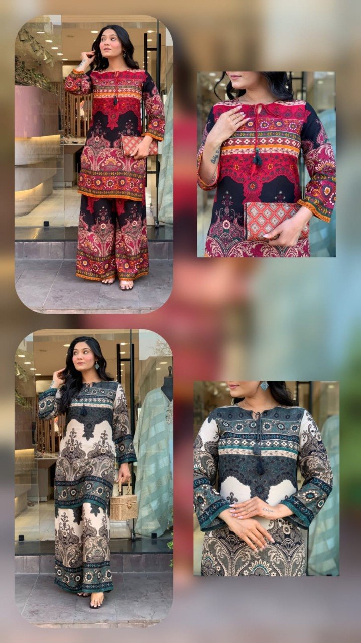 Designer Co-Ords set in * kurti digital print paired with Ankle length pant* giving perfect outfit and deliberate choice about your look