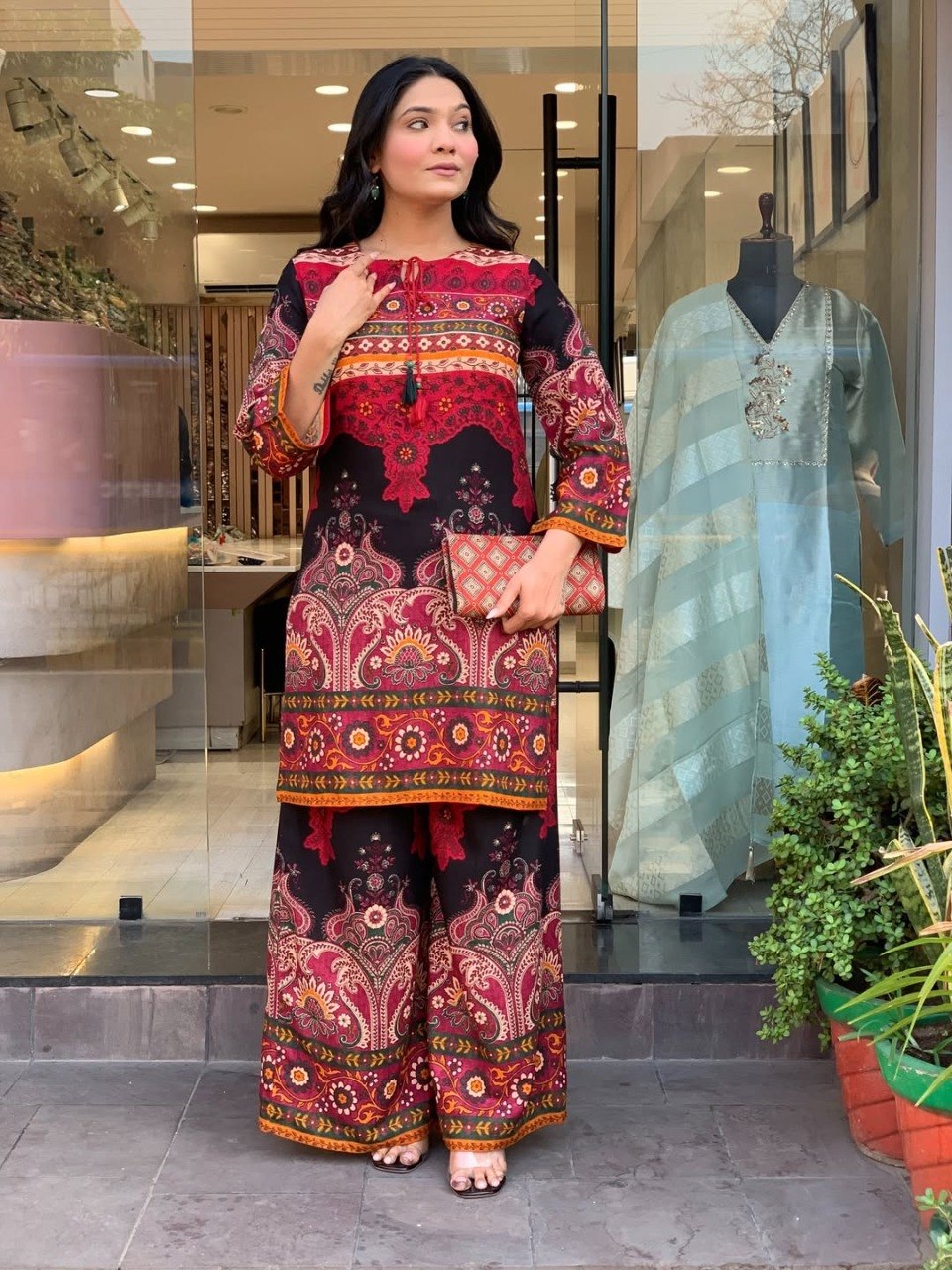 Designer Co-Ords set in * kurti digital print paired with Ankle length pant* giving perfect outfit and deliberate choice about your look