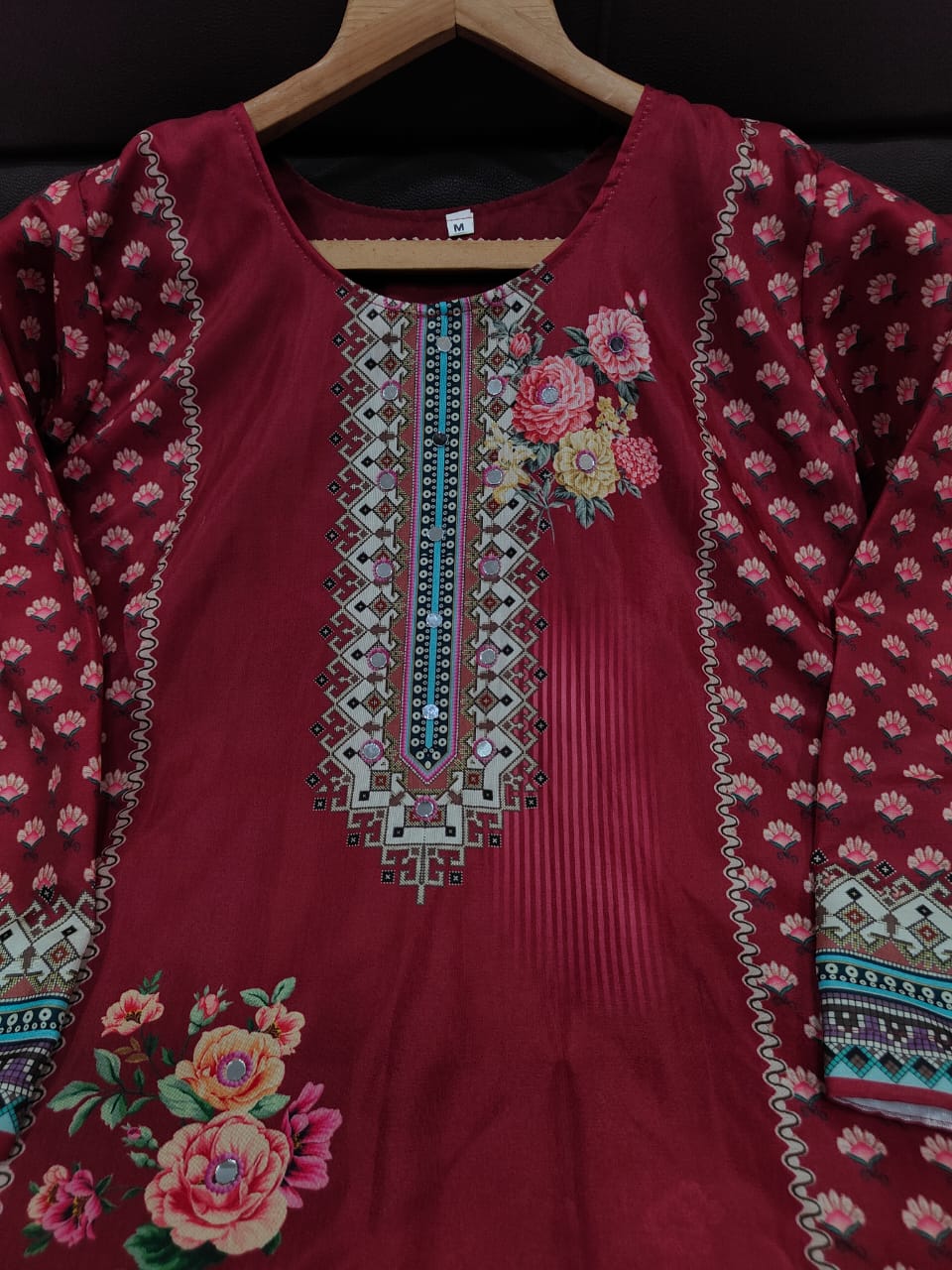Women Muslin Co-ord Set with Hand Mirror Work, Digital Print Kurta Pant Set, Fully Stitched Ready to Wear Ethnic Co-ord Set for Women, Casual Party & Festive Wear, Size M to 10XL