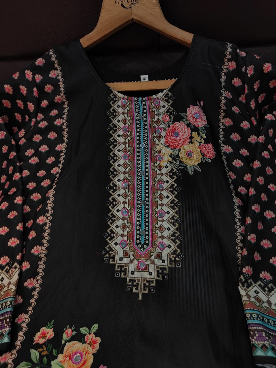 Women Muslin Co-ord Set with Hand Mirror Work, Digital Print Kurta Pant Set, Fully Stitched Ready to Wear Ethnic Co-ord Set for Women, Casual Party & Festive Wear, Size M to 10XL