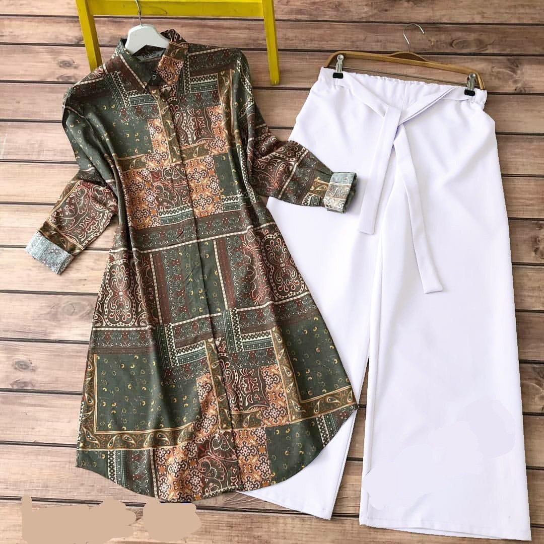 Women Rayon Kurti with Stretchable Lycra Palazzo Set | Digital Print Kurti Plazzo Set | Casual & Daily Wear