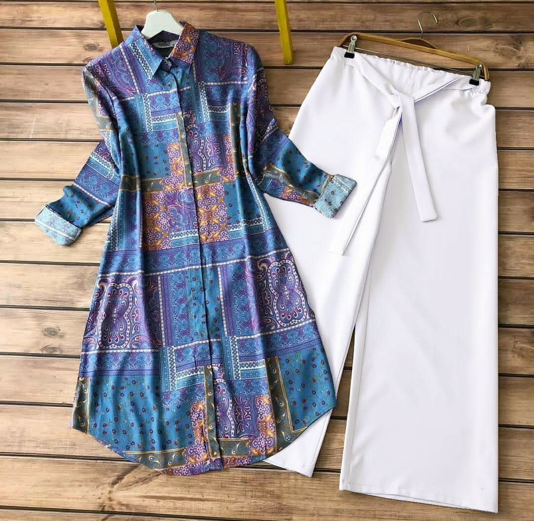 Women Rayon Kurti with Stretchable Lycra Palazzo Set | Digital Print Kurti Plazzo Set | Casual & Daily Wear