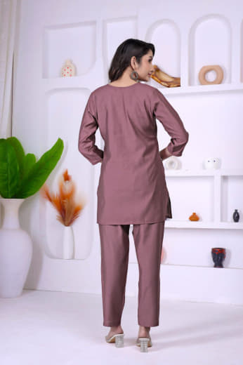 Shivam Hub Women's Soft Viscose Embroidered Co-ord Set – Fully Stitched Premium Ethnic Wear
