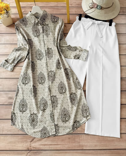 Shivam Hub Women's Rayon Kurti Set – Premium Ready to Wear Ethnic Outfit (Style 5)