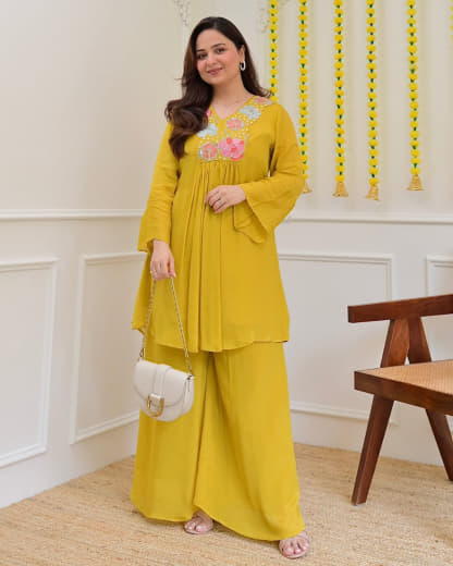 Shivam Hub Women's Embroidered Co-ord Set – Fully Stitched Premium Ethnic Wear (Style 2)