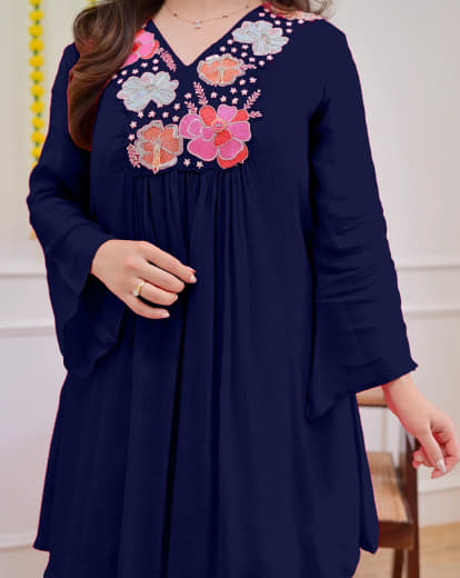 Shivam Hub Women's Embroidered Co-ord Set – Fully Stitched Premium Ethnic Wear (Style 2)