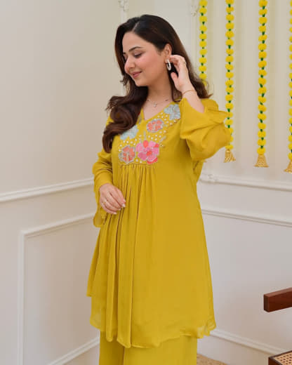 Shivam Hub Women's Embroidered Co-ord Set – Fully Stitched Premium Ethnic Wear (Style 2)