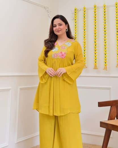 Shivam Hub Women's Embroidered Co-ord Set – Fully Stitched Premium Ethnic Wear (Style 2)