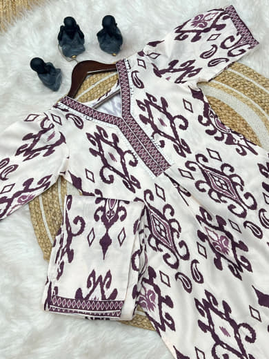 Shivam Hub Women's Heavy Embroidered Co-ord Set – Wine & Green – Fully Stitched Ethnic Wear