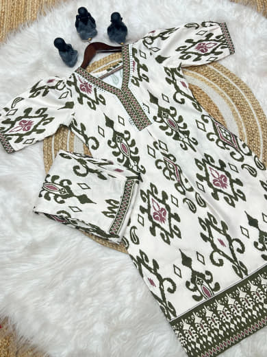 Shivam Hub Women's Heavy Embroidered Co-ord Set – Wine & Green – Fully Stitched Ethnic Wear