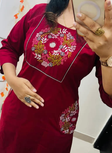 Women Pure Heavy Dhabu Cotton Top with Palazzo Set | Embroidery & Mirror Work | Plus Size Ethnic Wear