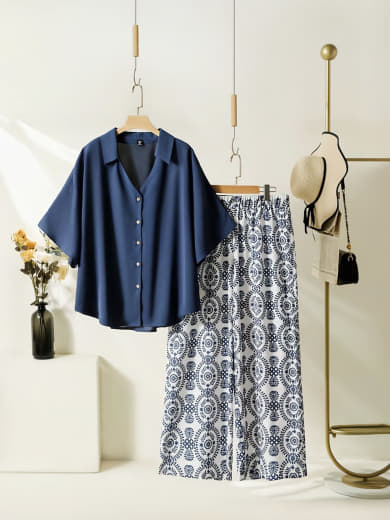 Women Rayon Top with Stretchable Lycra Palazzo Set | Digital Print Top & Palazzo with Pockets | Casual Wear