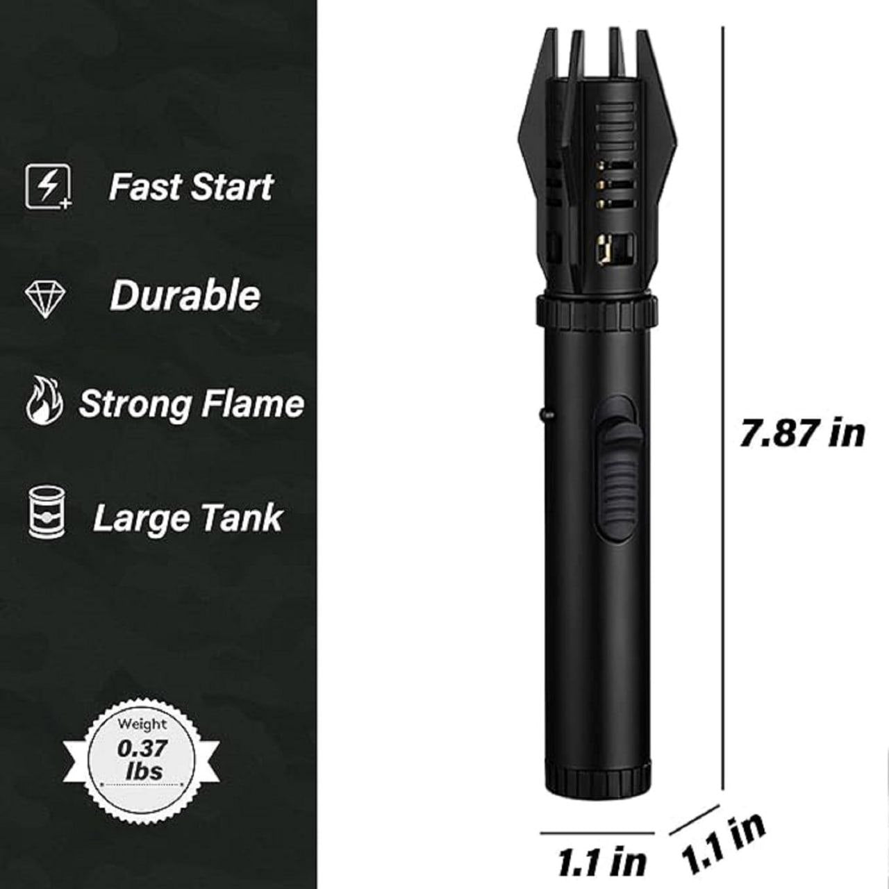 Jet Flame Lighter | Metal Body Camping | Windproof Lighters | Torch Bright Fire with Safety Lock and Adjustable Red/Blue Flame Refillable Butane Gas Lighter.