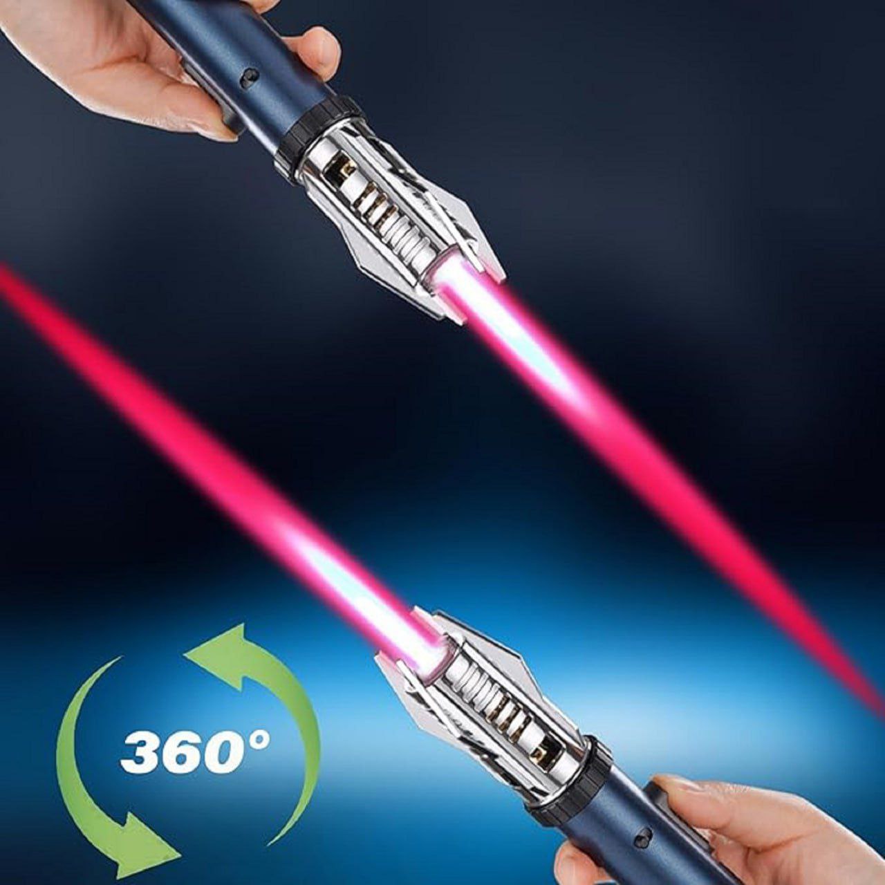 Jet Flame Lighter | Metal Body Camping | Windproof Lighters | Torch Bright Fire with Safety Lock and Adjustable Red/Blue Flame Refillable Butane Gas Lighter.