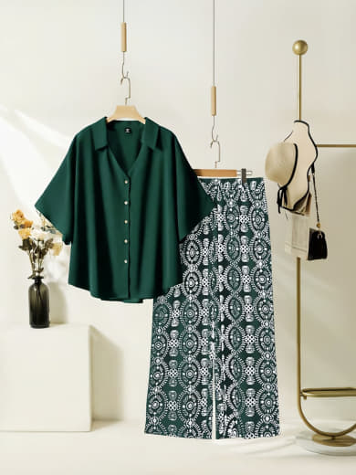 Women Rayon Top with Stretchable Lycra Palazzo Set | Digital Print Top & Palazzo with Pockets | Casual Wear
