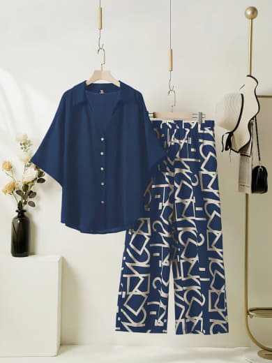 Women Rayon Top with Stretchable Lycra Palazzo Set | Digital Print Top & Palazzo with Pockets | Casual Wear