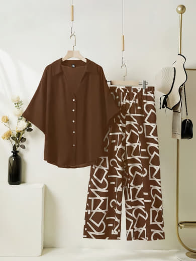 Women Rayon Top with Stretchable Lycra Palazzo Set | Digital Print Top & Palazzo with Pockets | Casual Wear