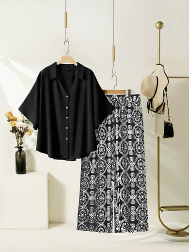 Women Rayon Top with Stretchable Lycra Palazzo Set | Digital Print Top & Palazzo with Pockets | Casual Wear