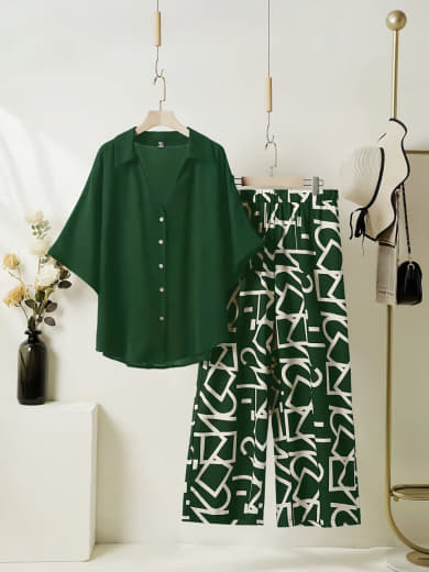 Women Rayon Top with Stretchable Lycra Palazzo Set | Digital Print Top & Palazzo with Pockets | Casual Wear