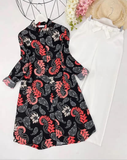 Women Rayon Kurti with Stretchable Lycra Palazzo Set | Digital Print Kurti Plazzo Set | Casual & Daily Wear