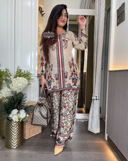 Women Plus Size Cotton Co-ord Set with Digital Print | Soft Crepe Inner | Fully Stitched Top & Pant Set | M to 10XL