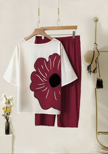 Women Lycra Top with Stretchable Palazzo Set | Both Side Digital Print | Palazzo with Pockets | Casual Wear