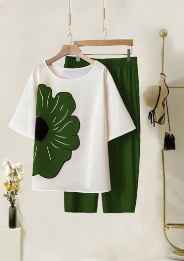 Women Lycra Top with Stretchable Palazzo Set | Both Side Digital Print | Palazzo with Pockets | Casual Wear