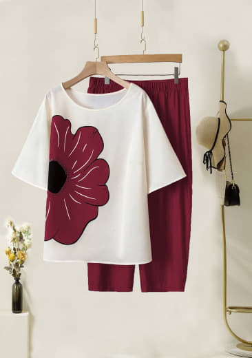 Women Lycra Top with Stretchable Palazzo Set | Both Side Digital Print | Palazzo with Pockets | Casual Wear