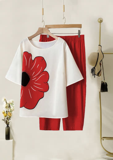 Women Lycra Top with Stretchable Palazzo Set | Both Side Digital Print | Palazzo with Pockets | Casual Wear