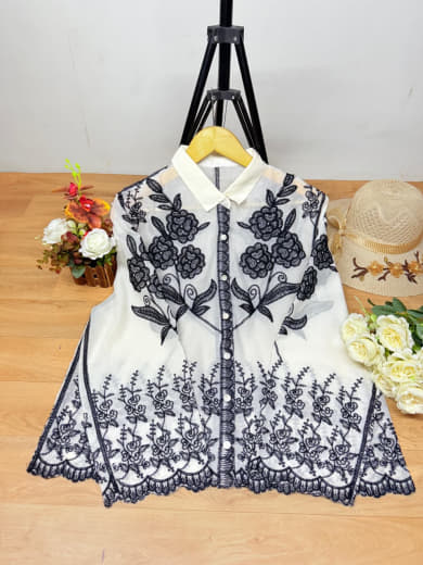 Women Cotton Embroidered Top | Full Sleeve Cotton Top | Free Size XXL Casual Wear Top