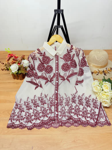 Women Cotton Embroidered Top | Full Sleeve Cotton Top | Free Size XXL Casual Wear Top