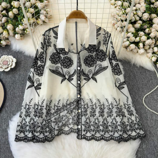 Women Cotton Embroidered Top | Full Sleeve Cotton Top | Free Size XXL Casual Wear Top