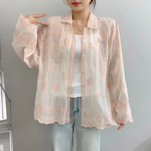 Women Cotton Embroidered Top | Full Sleeve Cotton Top | Free Size XXL Casual Wear Top