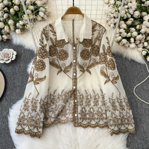 Women Cotton Embroidered Top | Full Sleeve Cotton Top | Free Size XXL Casual Wear Top