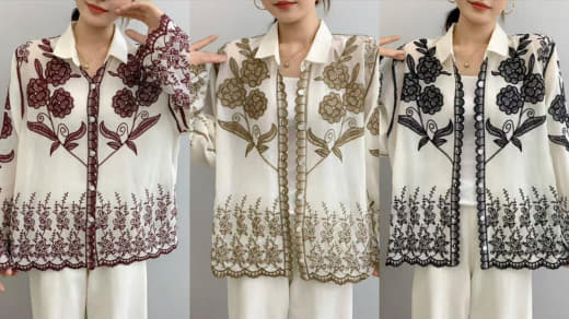 Women Cotton Embroidered Top | Full Sleeve Cotton Top | Free Size XXL Casual Wear Top
